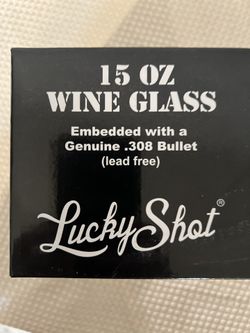 Lucky Shot Wine Glass NEW