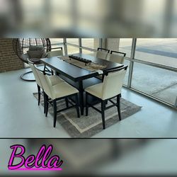 Tommy White dining table with six chairs only $39 down payment 💕💕Bella💕