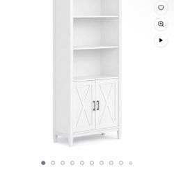 Simpli Home Ela SOLID WOOD 72 inch x 30 inch Transitional Bookcase in White 