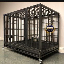 Dog pet cage kennel size 48” xl with grid and feeding bowls new in box 📦