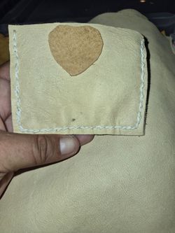 Handmade Leather Pouch with Heart Patch