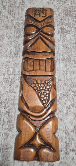 30in  American Tiki Designs Hand-Carved Wood Tiki Wall Mask | Rare 2004 | Bar • Man Cave • Hawaiian Decor