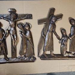 Jesus Vintage Brass Wall Hangings. 