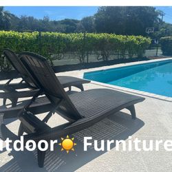 Set of 2 sun lounger tumbona-plásticas 