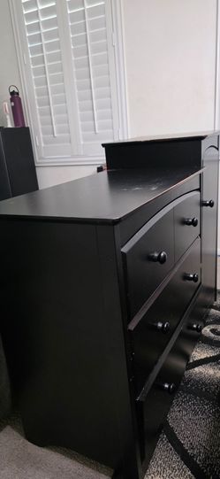 Diaper Changing Table / Station Black Cabinet Drawer Chest Armoire Wardrobe