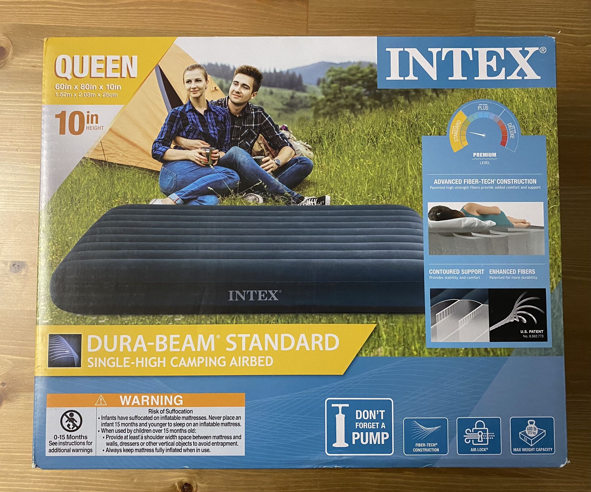 Brand New Sealed Intex Dura Beam 10in Queen Size Air Mattress 