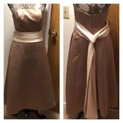 Sz 4/6 EUC Copper 2 Tone Bridesmaids Dress