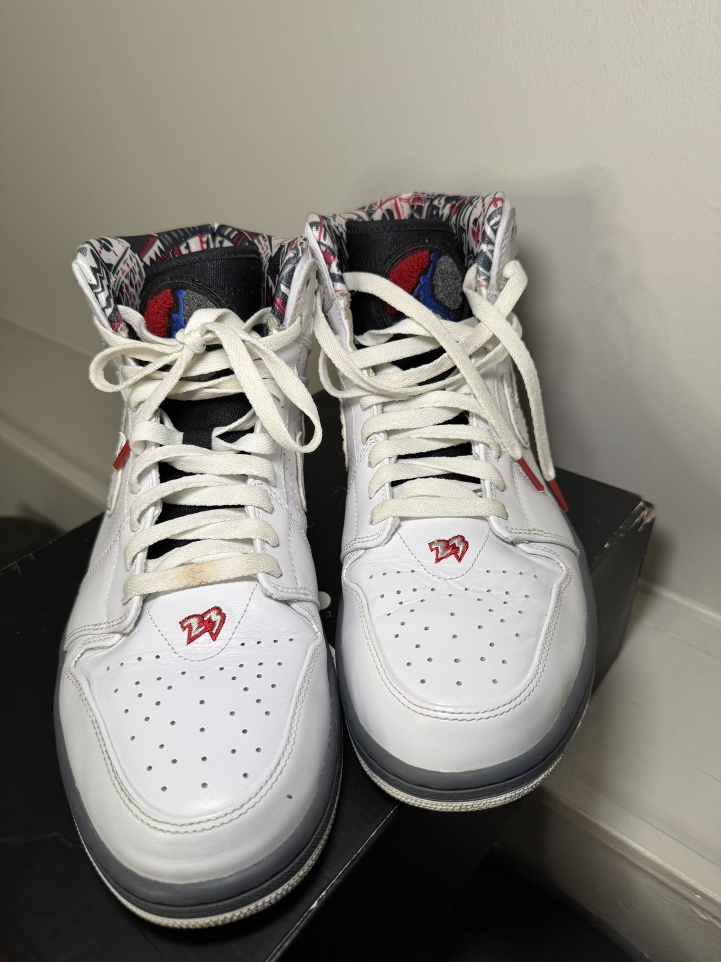 AIR JORDAN 1 RETRO '93 WHITE/WHITE-TRUE RED-NTRL GREY BLANC/ BLANC-ROUVIF-GRIS