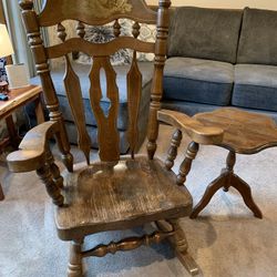 Antique Rocking Chair And Matching Table