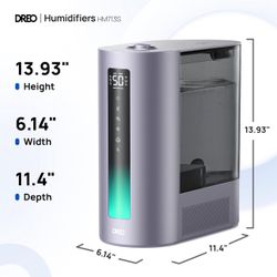 Dreo 6L Humidifier for Bedroom, Smart Warm & Cool Mist for Large Room, 60Hr Quiet Runtime for Baby, Plant, Humidity Sensor, Indicator Light, 12H Time