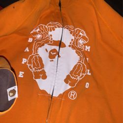 Gray And White Bape Ape Reversible Jacket  