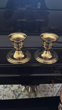 Princess House Vintage Brass Hurricane Candle Holders