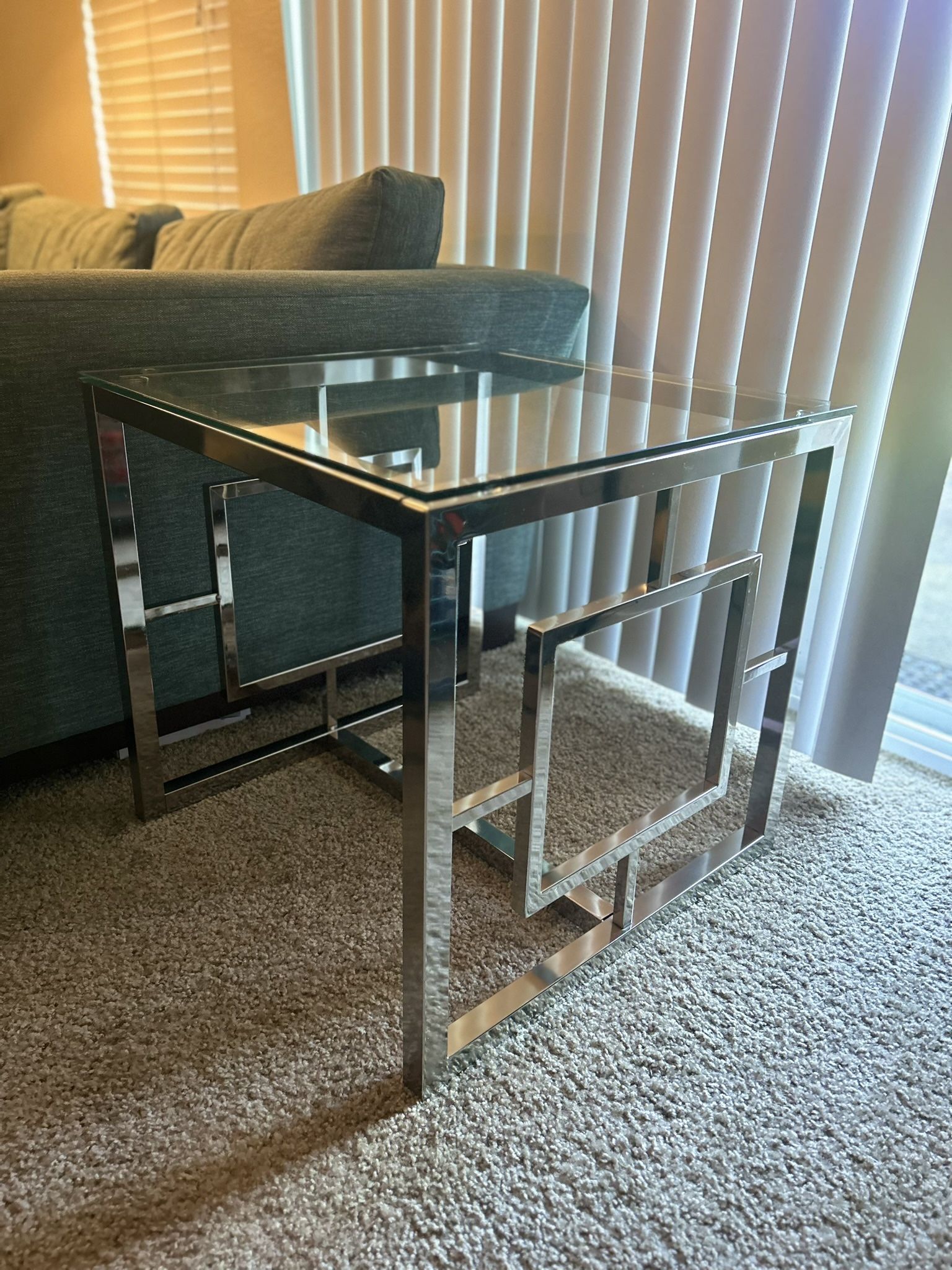 Chrome & Glass End Table