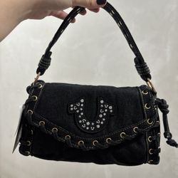 Black Denim True Religion Purse/bag