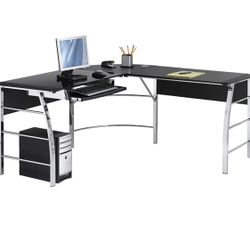 NEW DESK L-SHAPE 62” GLASS 