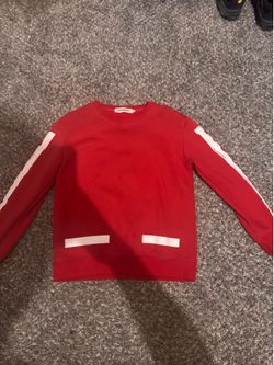 Off white brushed diagonal red crewneck