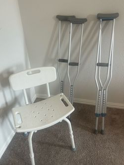 Crutches and chair