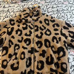 Cheetah print sherpa jacket 