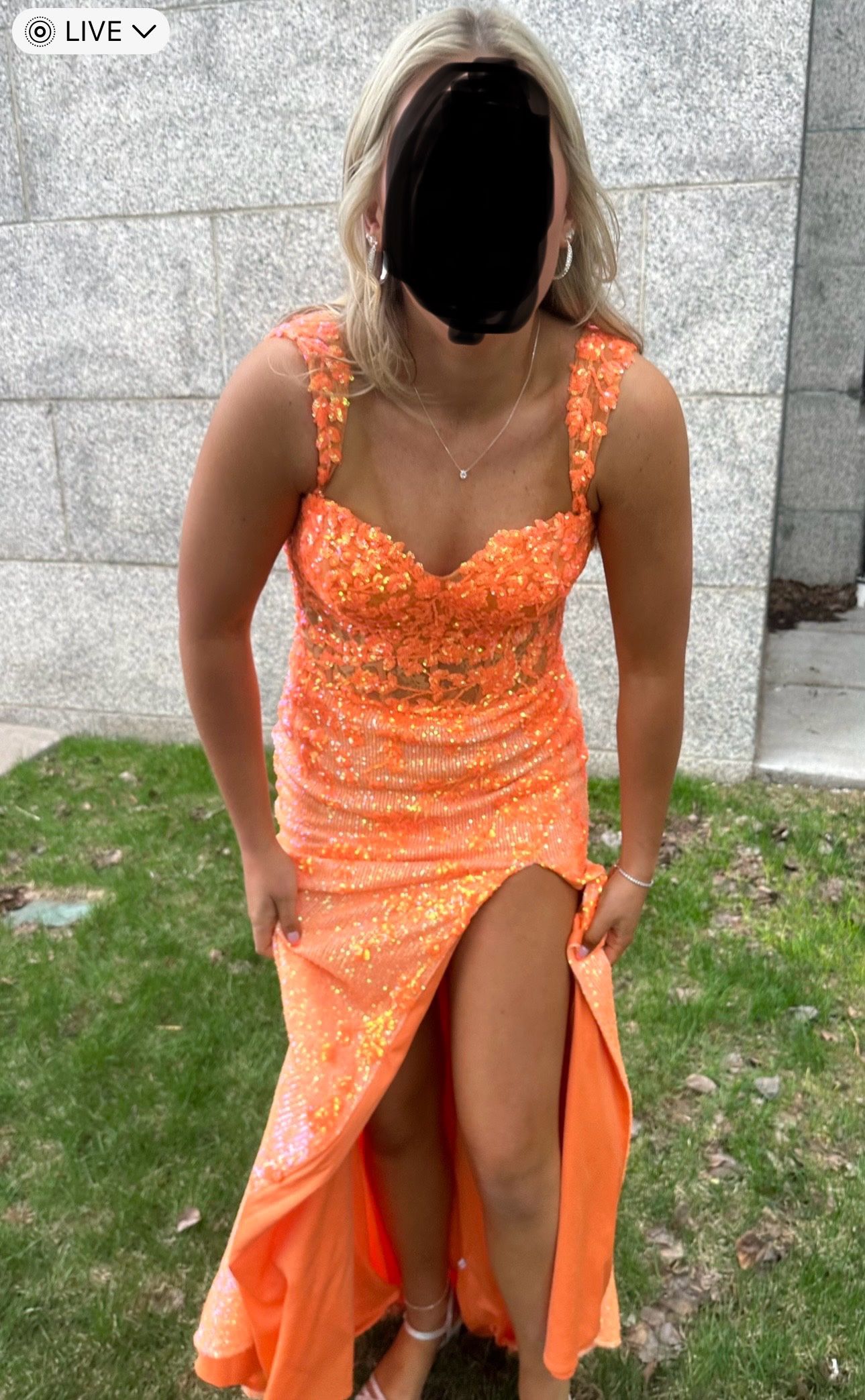 Beautiful Orange Prom Dress Size 8 By Ellie Wilde 