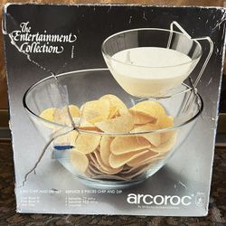 Vtg Arcoroc Chip & Dip Bowls Boxed Set