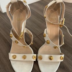 Vintage Versace Medusa Insignia heels with gold studs