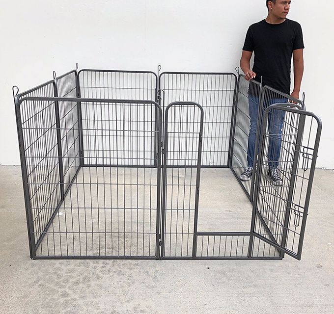(NEW) $110 Heavy Duty 40” Tall x 32” Wide x 8-Panel Pet Playpen Dog Crate Kennel Exercise Cage Fence Play Pen