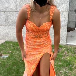 Beautiful Orange Prom Dress Size 8 By Ellie Wilde 