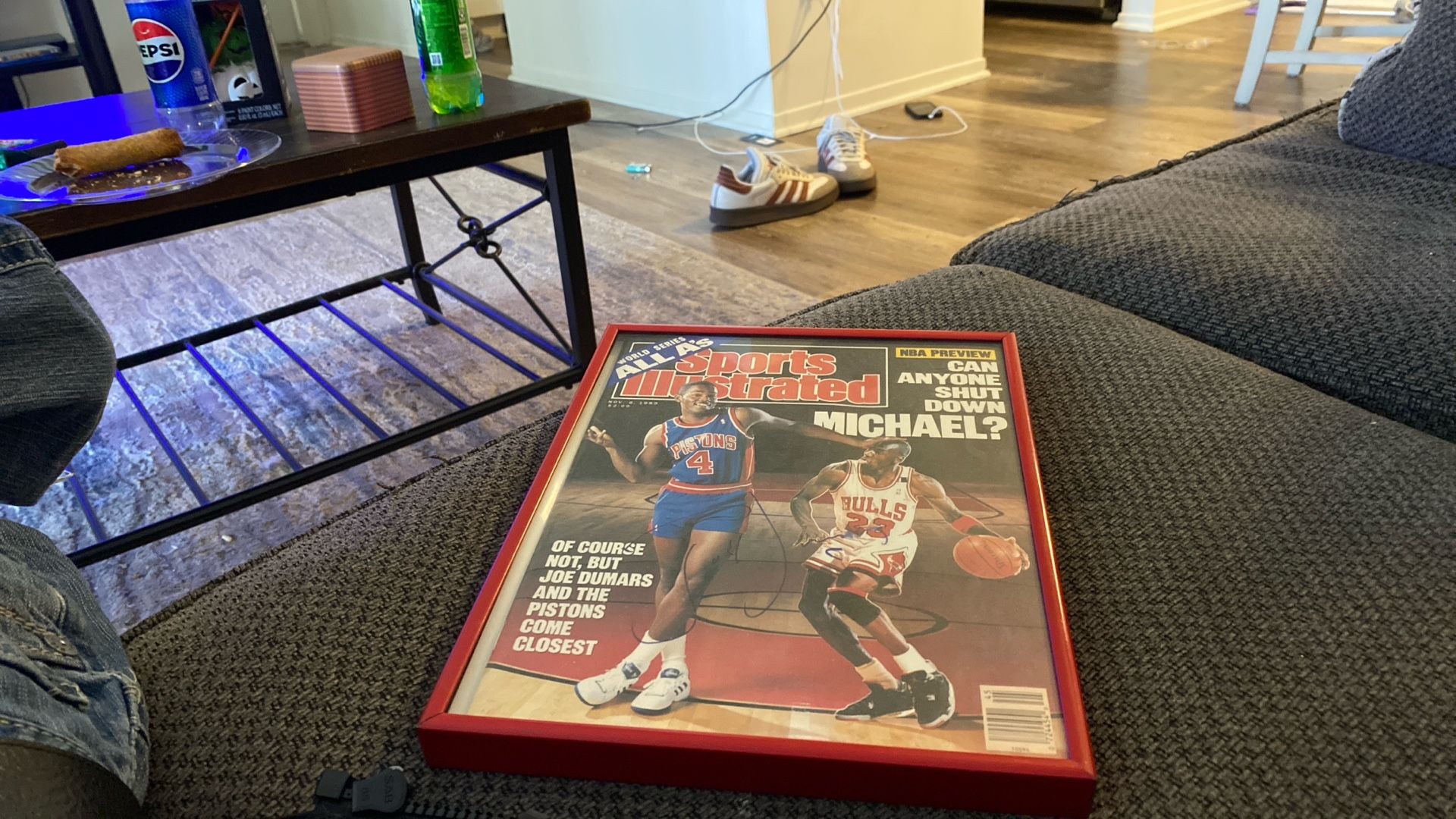 Michael Jordan Joe Dumars Signed Framed Magazine