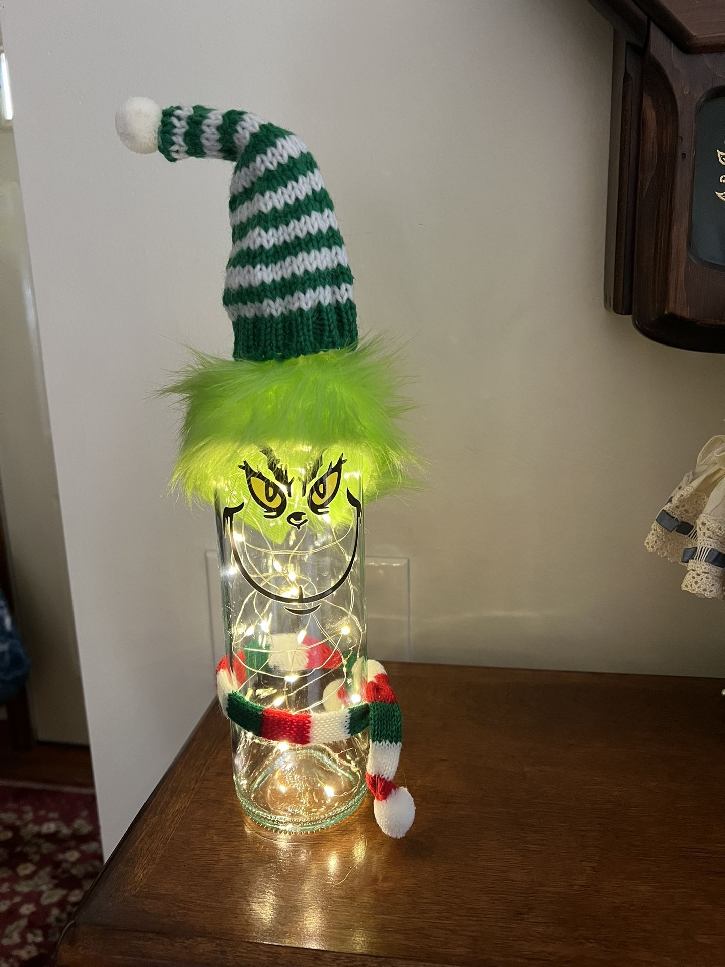 Grinch Wine Bottle