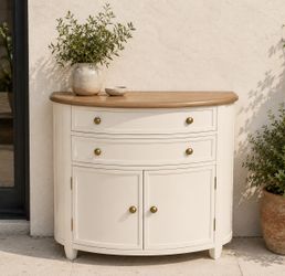 Swiss Coffee Demilune Storage Cabinet