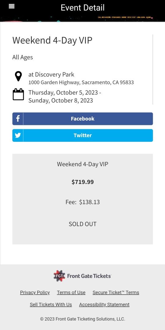 VIP Weekend Passes Aftershock 2023
