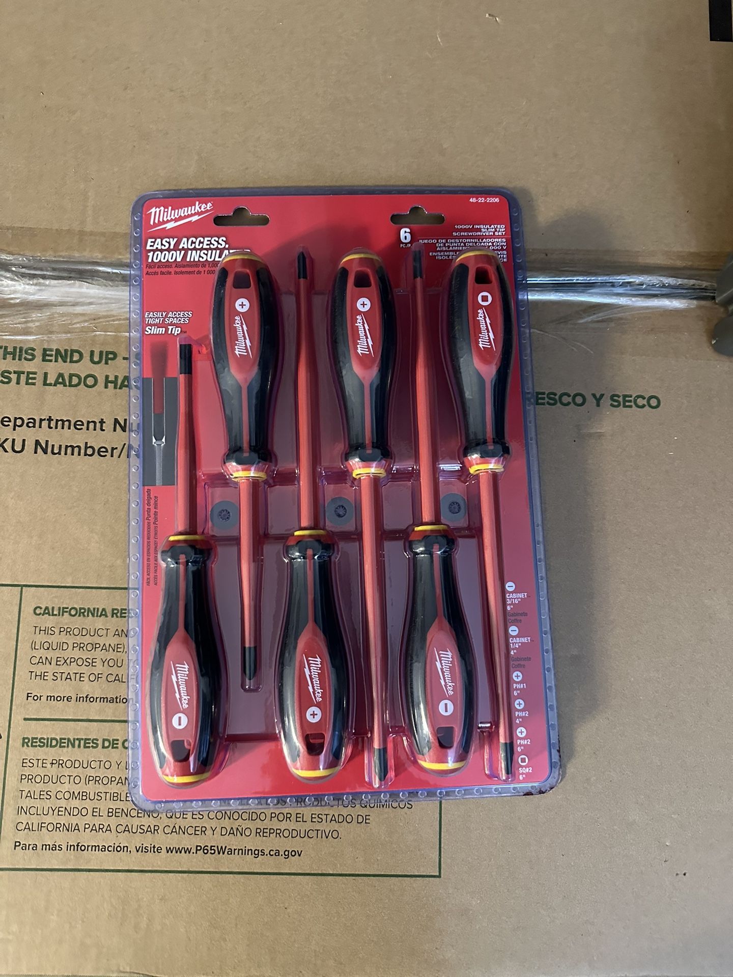 Milwaukee 1000V Insulated Slim Tip Screwdriver Set (6Piece) for Sale