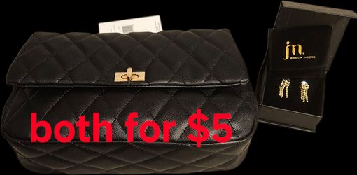 Jessica Moore black purse & earrings, Check out our page