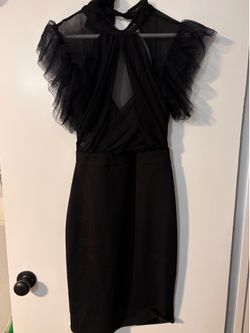 Fashion, nova, sheer, black, evening dress, size L