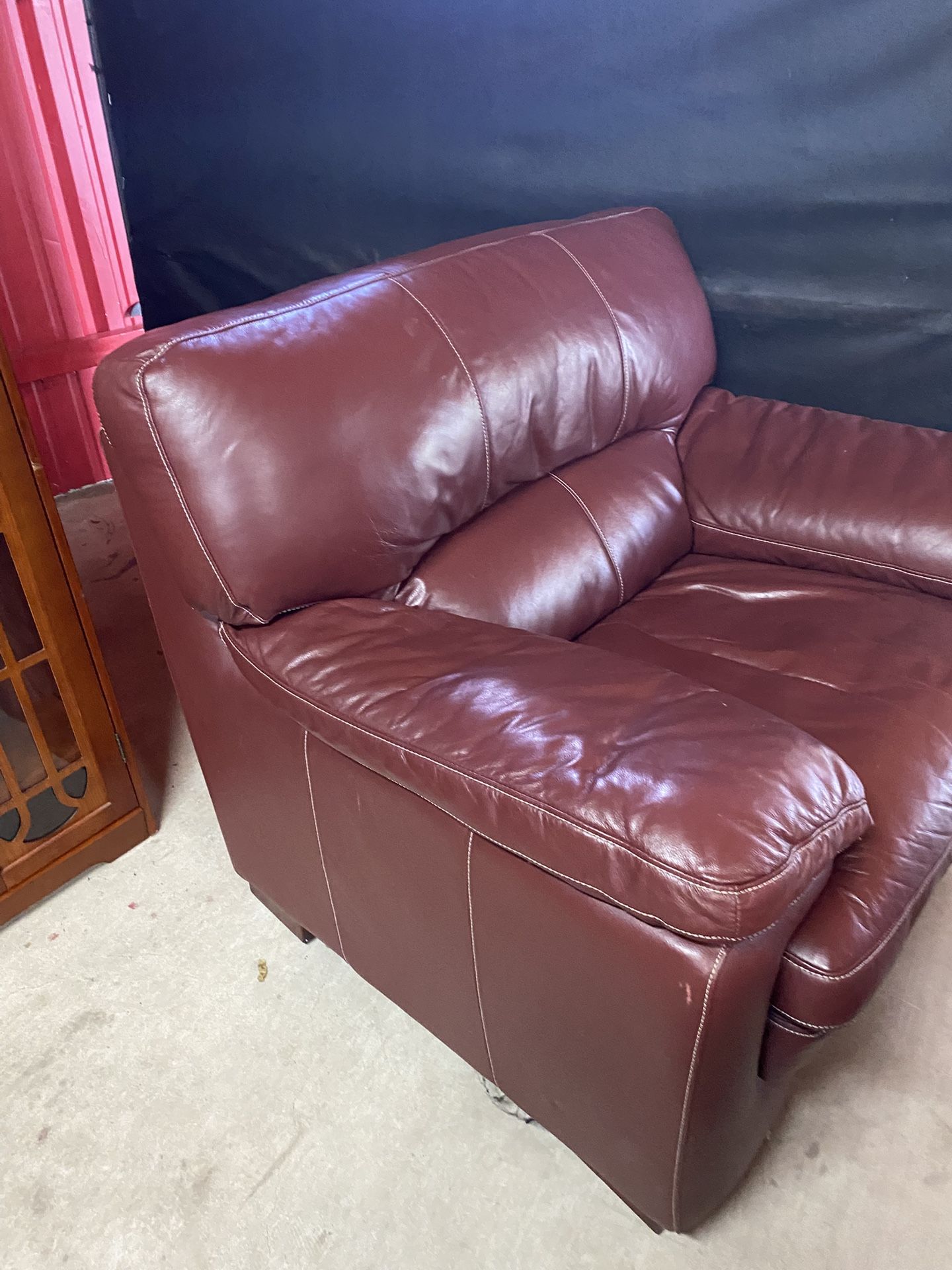 Burgundy Leather Armchair