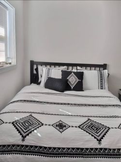 Queen Bed  and box spring Mattress excluded