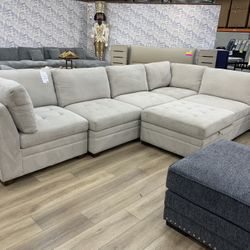 Thomasville Tisdale Light Gray 6 Pc Sectional