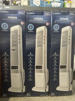 Lasko Misto 42" Outdoor Water Misting Tower Fan,3 Nozzle, Feel up to 20°F Cooler NEW