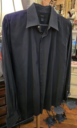 Men's XL Express Modern fit, black, long sleeve,  Button Front dress shirt with comfort stretch