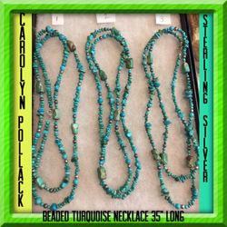 Carolyn Pollack 925 Sterling Silver Beaded Turquoise Necklace CHOICE