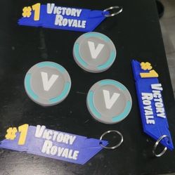 keychains and V bucks 