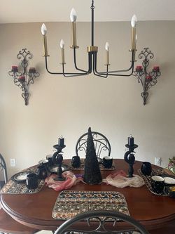 Set of 2 Large (32” long) Rustic 3-Pillar Candleholders