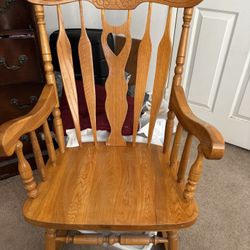 Solid Oak Sweetheart Rocking Chair 