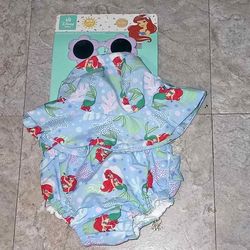 Disney the little mermaid : bloomers , sun hat , glasses new set