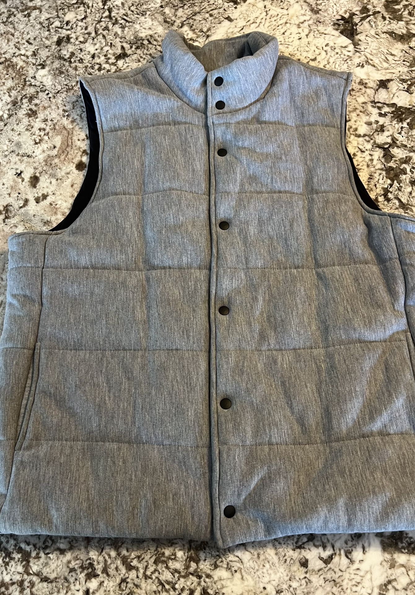 XL Mens Nordstrom Gray Puffer Vest Winter Mens Shop Jacket Outdoor Button Pocket