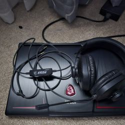 MSI Gaming Laptop and Headphones