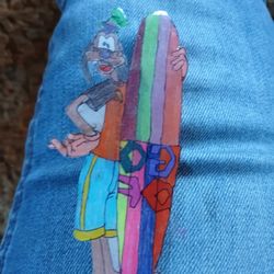 Surfer Goofy Pin Handmade 