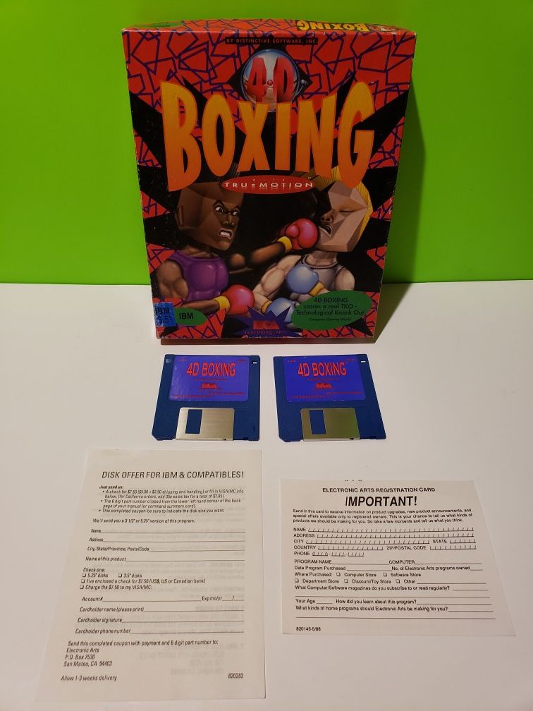 IBM 4D Boxing Rare 3.5 Disk Version Game in Box