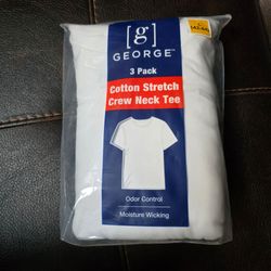 George (3 Pack) Cotton Stretch Crew Neck Tee Size Large/42-44