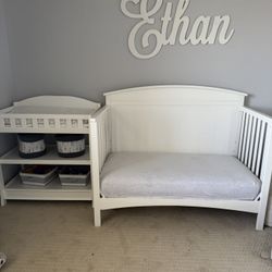 Crib, Changing Table, Baby Monitor and Baby Rest Hatch Music 